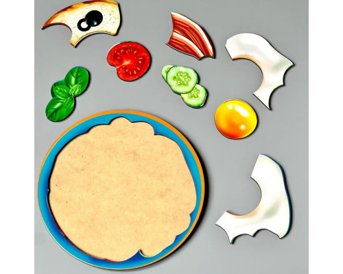 Деревянный пазл-сортер "Завтрак" (ПСД137) PSD137