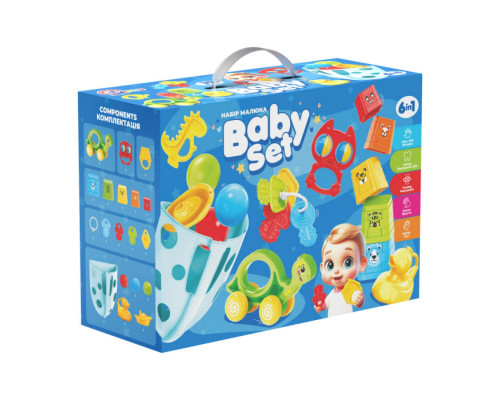 Дитячий подарунковий набір "Baby set 6 в 1" 3274TXK пірамідка, органайзер для ванни