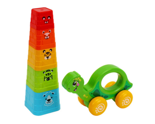 Дитячий подарунковий набір "Baby set 6 в 1" 3274TXK пірамідка, органайзер для ванни