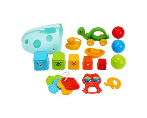 Дитячий подарунковий набір "Baby set 6 в 1" 3274TXK пірамідка, органайзер для ванни