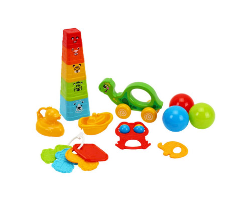 Дитячий подарунковий набір "Baby set 6 в 1" 3274TXK пірамідка, органайзер для ванни