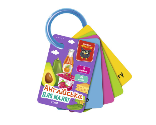 Карточки на кольце "Еда" VT5000-17 английский язык