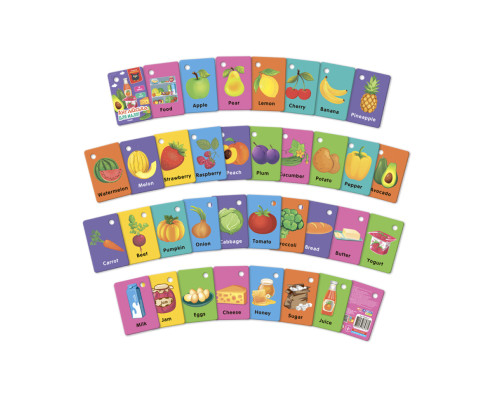 Карточки на кольце "Еда" VT5000-17 английский язык