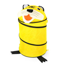 Корзина для игрушек "Тигр" M 1039(Yellow-1) диаметр 37 см, высота 47/57 см, с крышкой