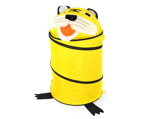 Корзина для игрушек "Тигр" M 1039(Yellow-1) диаметр 37 см, высота 47/57 см, с крышкой