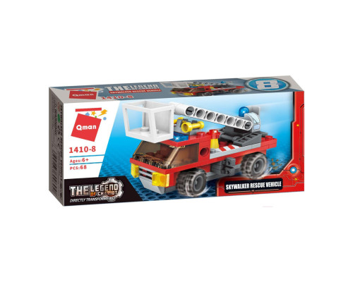 Конструктор Qman 1410-1-8 Пожежна техніка, 79 дет  Skywalker Rescue Vehicle
