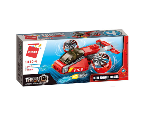 Конструктор Qman 1410-1-8 Пожежна техніка, 79 дет  Ultra-Flywheel Rescuer