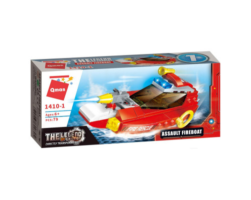 Конструктор Qman 1410-1-8 Пожежна техніка, 79 дет  Assault Fireboat