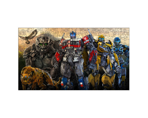 Фигурный пазл из дерева "Трансформеры" PZ004-A3C-AC 180-250 деталей, размер А3