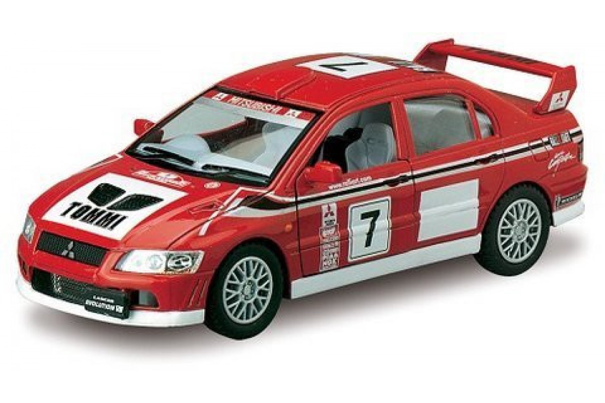 Коллекционная машинка MITSUBISHI LANCER EVOLUTION VII WRC KT5048W(Red) инерционная