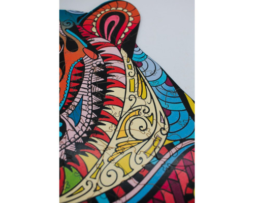 Фигурный деревянный пазл A3 "Загадочный тигр" PuzA3-03110, 129 деталей