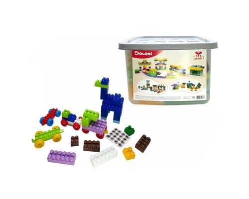 Дитячий блочний конструктор 013999/01 у пластиковому боксі, 335 деталей