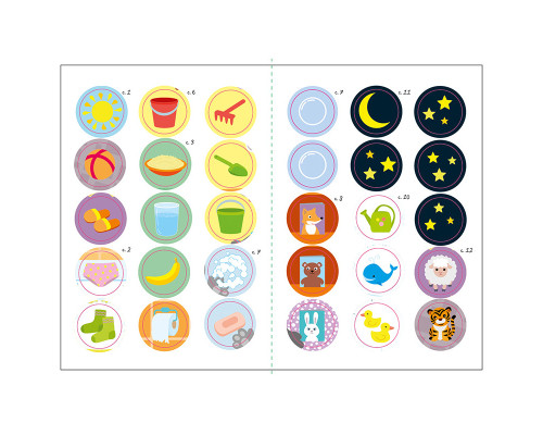 Книга з наклейками Малюк Киць-Киць "Мій день" 1841002, 12 сторінок