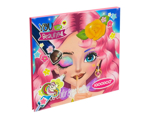 Детская палетка теней для век IG3125, 30 цветов, с кисточкой