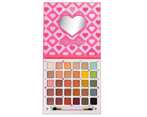 Детская палетка теней для век IG3125, 30 цветов, с кисточкой