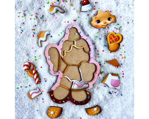 Деревянный пазл-вкладыш "Новогоднее печенье" (ПСФ149) PSF149
