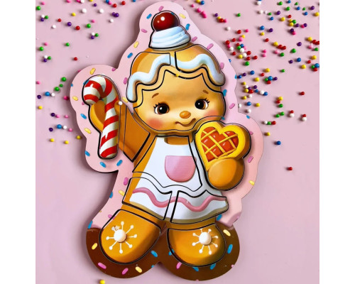 Деревянный пазл-вкладыш "Новогоднее печенье" (ПСФ149) PSF149