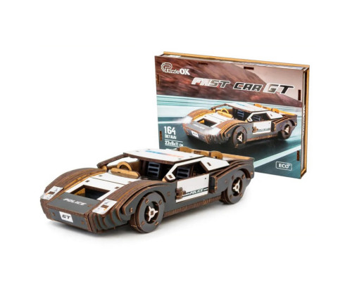 Деревянный 3D конструктор Fast car Gt Puz-26916, 164 детали