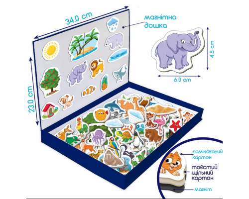 Набір магнітів Світ тварин Велика магнітна історія ML4032-05 EN 75 магнітів