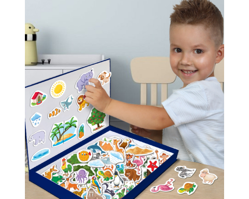 Набір магнітів Світ тварин Велика магнітна історія ML4032-05 EN 75 магнітів