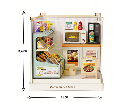 Конструктор-румбокс Круглосуточный магазин Mini House 8033-MH серии "Интерьер Мини"