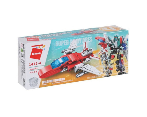 Дитячий Конструктор Qman 1412-1-6 транспорт, 79 дет  Wildfire Bomber