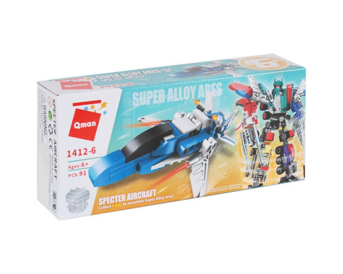 Дитячий Конструктор Qman 1412-1-6 транспорт, 79 дет  Specter Aircraft