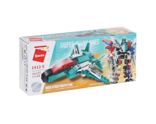 Дитячий Конструктор Qman 1412-1-6 транспорт, 79 дет  Fighter Plane