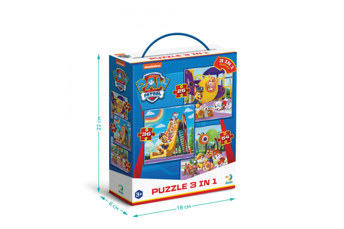 Дитячий пазл Ігровий майданчик Paw Patrol 200578, 3 в 1 Дитячий пазл Ігровий майданчик Paw Patrol 200578, 3 в 1