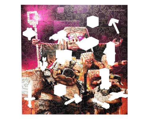 Фигурный пазл из дерева "Майнкрафт" PZ005-A3C-AC 180-250 деталей, размер А3