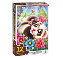 Детская игра-пазл "Забавный Хорёк" Энергия Плюс 188373, 12 элементов