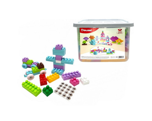 Детский блочный конструктор "Набор для девочек" 013999/02, 343 детали