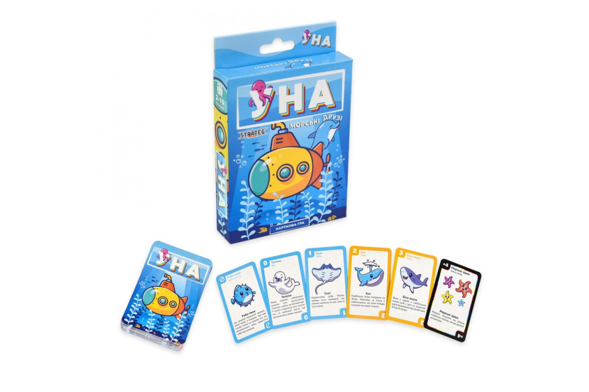 Карточная игра "УНА морские друзья" 30449 на украинском языке 108 карточек Карточная игра "УНА морские друзья" 30449 на украинском языке 108 карточек