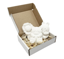 Гіпсові фігурки для декорування "Кумедні тваринки" gips006, 3 фігурки