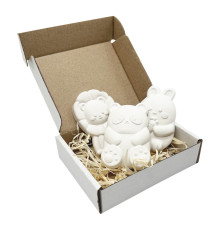 Гіпсові фігурки для декорування "Кумедні тваринки" gips006, 3 фігурки