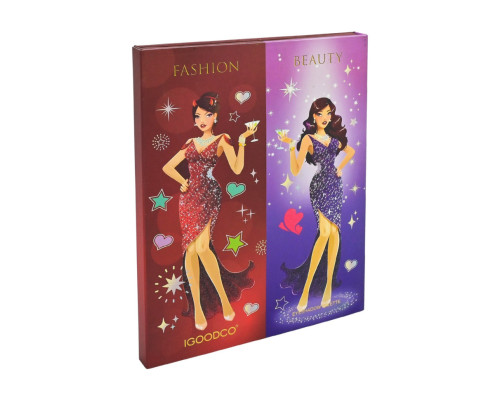 Детская палетка теней для век IG3078, 84 цвета, кисточка, аппликаторы