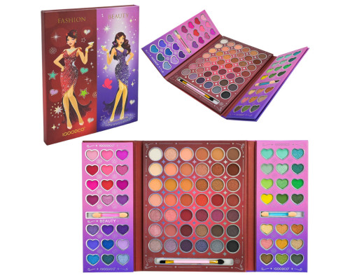 Детская палетка теней для век IG3078, 84 цвета, кисточка, аппликаторы