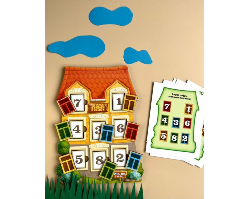 Деревянный пазл-вкладыш "Домик с заданиями" (ПСФ112) PSF112