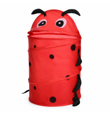 Корзина для игрушек "Гусеница красная" M 1039(Red) диаметр 37 см, высота 47/57 см, с крышкой