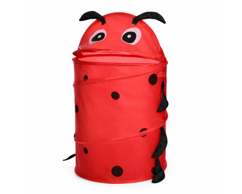 Корзина для игрушек "Гусеница красная" M 1039(Red) диаметр 37 см, высота 47/57 см, с крышкой