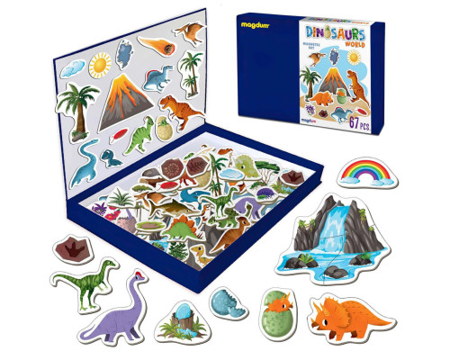Набір магнітів Світ динозаврів Велика магнітна історія ML4032-04 EN 67 магнітів