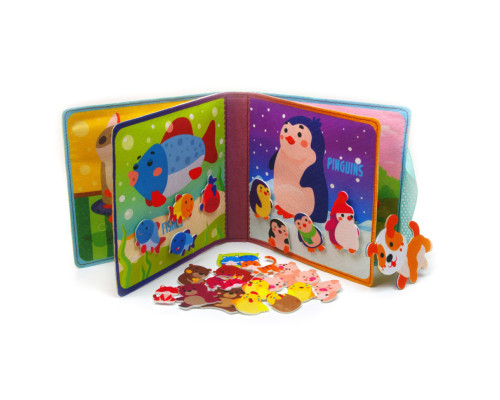 Розвиваюча фетрова книга для дітей "Розумний малюк" 823420, 25 липучок