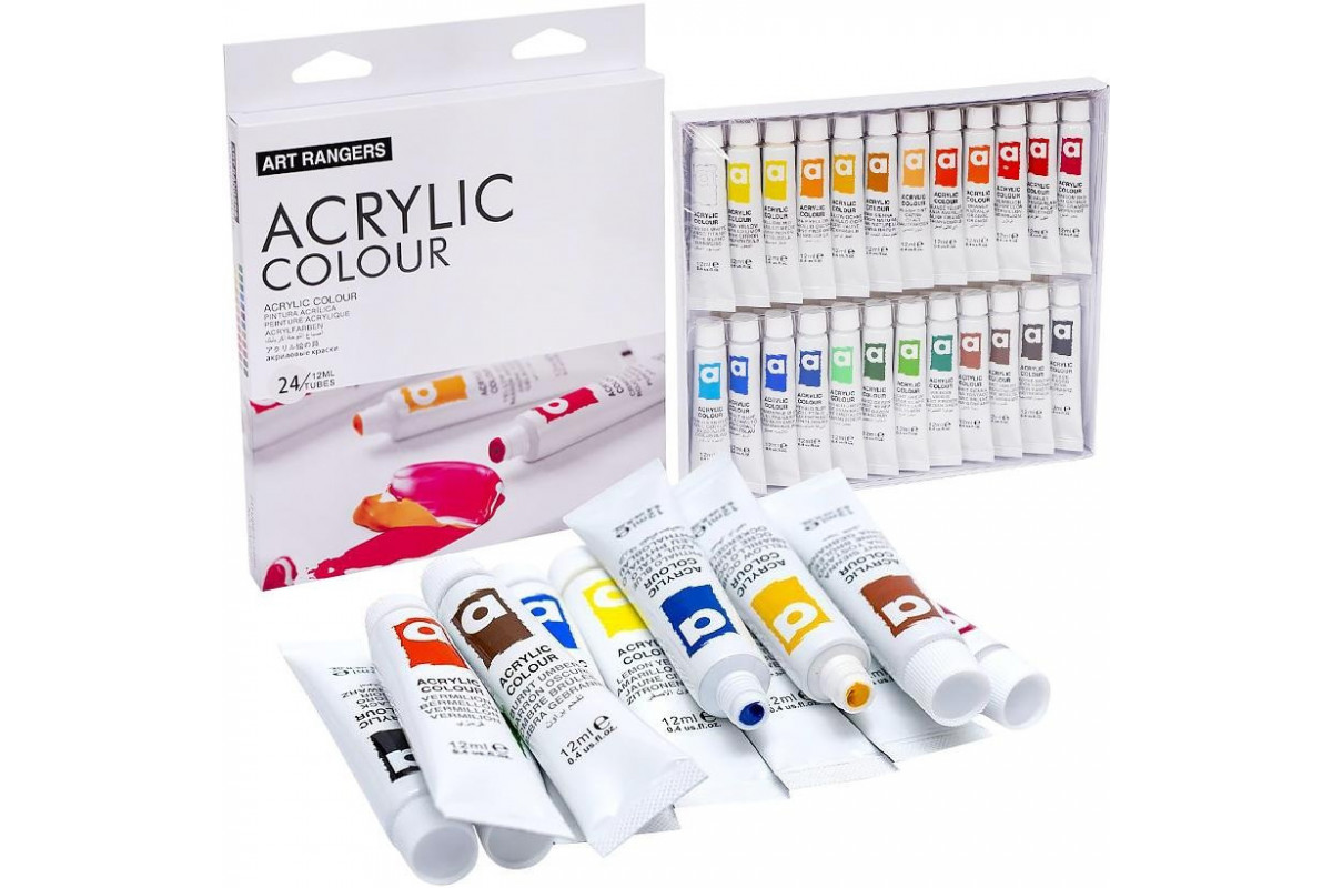 Набір акрилових фарб "Art Ranger Acryliс" EA2412, 12 мл 24 кольори