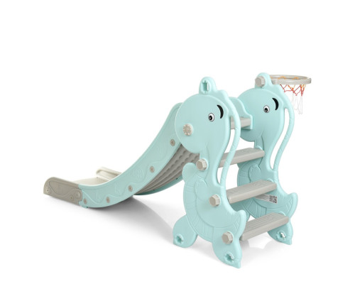 Дитяча гірка YG2020-2-1-4 пластик, з баскетбольним кільцем