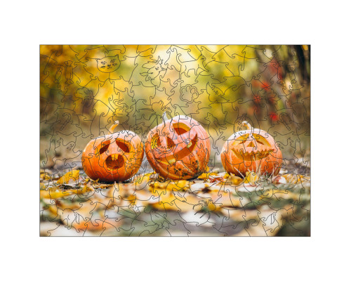 Фигурный пазл из дерева "Хэллоуин" PZ006-A3C-AC 180-250 деталей, размер А3