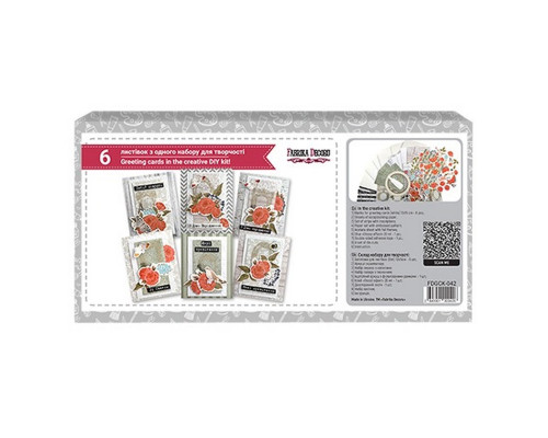 Набір для створення вітальних листівок "Трояндові мрії" FDGCK-042, 6 шт