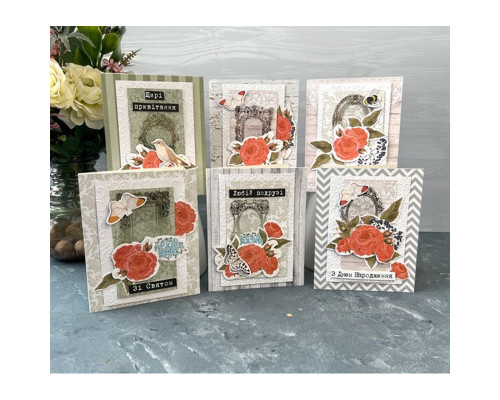 Набір для створення вітальних листівок "Трояндові мрії" FDGCK-042, 6 шт