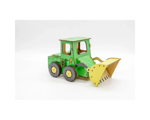 Детский деревянный 3D конструктор "Бульдозер" Puz-26918, 91 деталь