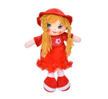 Детская игровая кукла YG0009(Red) 33 см, мягконабивная, петелька