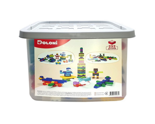 Дитячий блочний конструктор 013999/03 у пластиковому боксі, 252 деталі